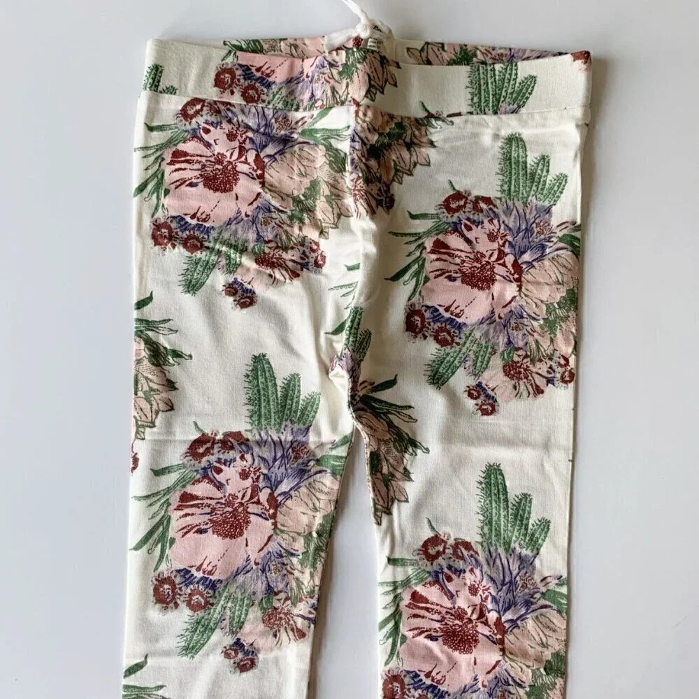 Kate Quinn Cactus Floral Bamboo Girl Skinny Leggings 5T
